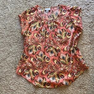 Liz Claiborne Coral Paisley Blouse – Size Medium